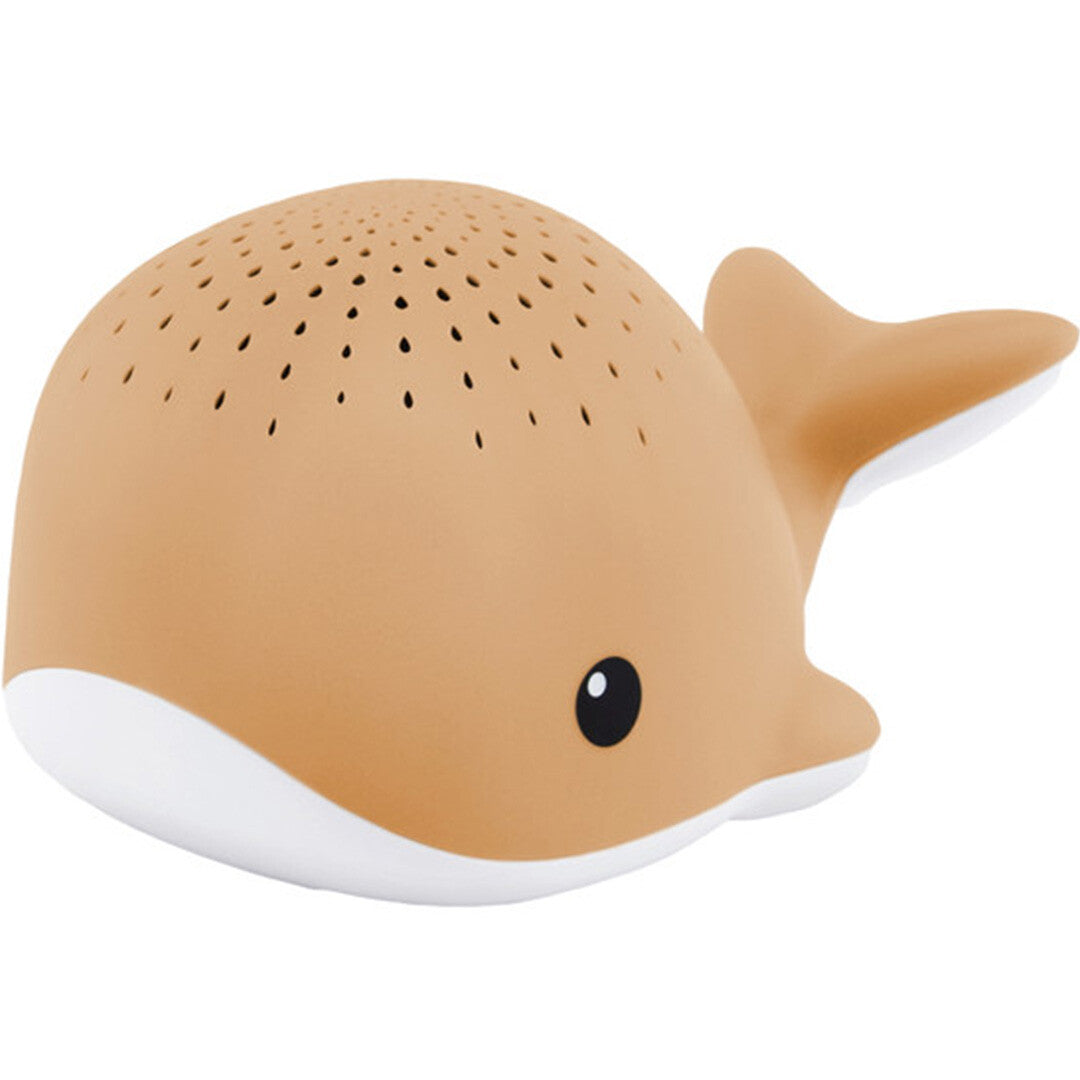 Zazu walvis-vormige muziekdoos en lichtprojector in beige kleur.