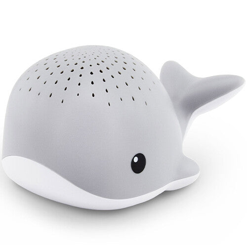 Zazu Wally muziekdoos en lichtprojector in de vorm van een grijze walvis.