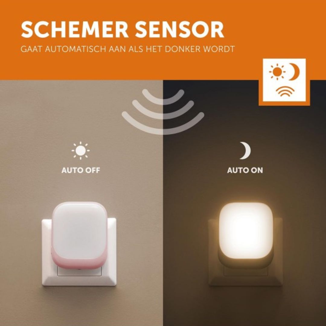 Infographic over de schemersensor van het Zazu nachtlampje.